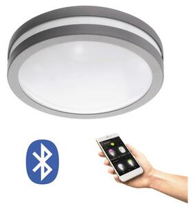 Plafonieră/aplică cu LED integrat Eglo Crosslink 14W 1400 lumeni, lumină caldă, pentru exterior IP44, argintiu/alb
