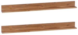 Rafturi de perete, 2 buc., 120x10x10 cm, lemn masiv de tec