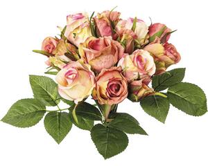 Buchet artificial Trandafiri H 29 cm roz
