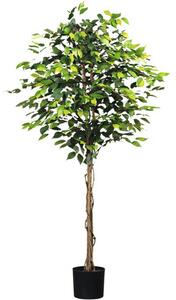 Plantă artificială Ficus benjamina în ghiveci H 180 cm 1008 frunze verde