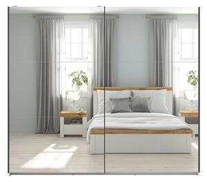 Dressing TETRIX, alb lucios, PAL, cu 2 usi si oglinzi, 220x60x196 cm