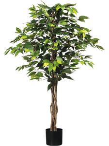 Plantă artificială Ficus benjamina în ghiveci H 120 cm 630 frunze verde