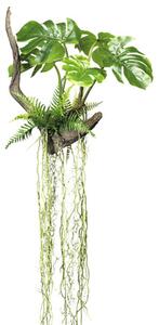 Plantă artificială Splitphilodendron cu rădăcini H 160 cm verde