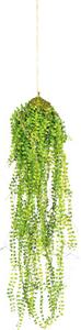 Plantă artificială susupendată mini frunze H 70 cm verde