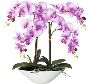 Plantă artificială Orhidee fluture Phalaenopsis în ghiveci H 53 cm roz