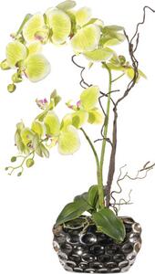 Aranjament artificial Orhidee Phalaenopsis în vas H 55 cm galben