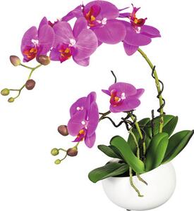 Plantă artificială Orhidee fluture Phalaenopsis în vas H 42 cm lila