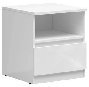 Noptiera TETRIX, alb lucios, PAL laminat, 45x45x51 cm