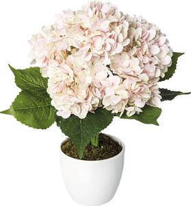 Plantă artificială Hortensie în ghiveci H 63 cm trandafiriu