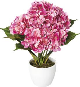 Plantă artificială Hortensie în ghiveci H 63 cm roz