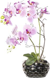 Aranjament artificial Orhidee Phalaenopsis în vas H 55 cm roz
