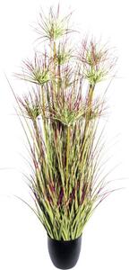 Plantă artificială Tufă iarbă cyperus în ghiveci H 125 cm roșu