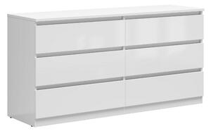 Comoda TETRIX, alb lucios, PAL, 150x45x76 cm