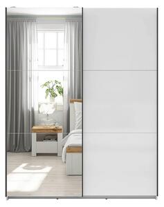Dulap TETRIX, alb lucios, PAL, cu 2 usi si oglinda, 154x60x196 cm