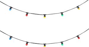 Ghirlandă luminoasă neagră conectabilă cu priză, 6m, incluzând 10 lumini multicolore E27 IP65 - Lubber