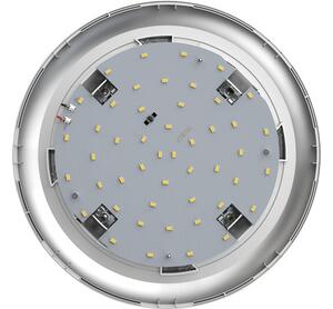 Plafonieră cu LED integrat Steinel DL Vario Quattro 9,8W 1000 lumeni, senzor de mișcare, pentru exterior IP54, argintiu