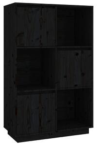 Dulap înalt, negru, 74x35x117 cm, lemn masiv de pin