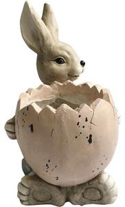 Figurină decorativă iepure băiat cu ou de Paște 30,5x23x56 cm