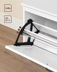 Banca cu suport pantofi Model Salem, Alb, 80x30x46 cm