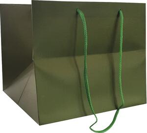 Pungă cadou premium 27x30x27 cm verde închis