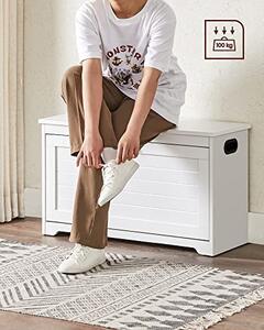 Banca cu suport pantofi Model Salem, Alb, 80x30x46 cm