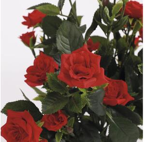 Floare artificială, trandafir în ghiveci, roșu