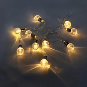 Ghirlandă luminoasă de vară formă bec 0,9 m, 10 LED-uri, alb cald