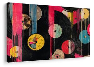 Tablou discuri de vinil street art