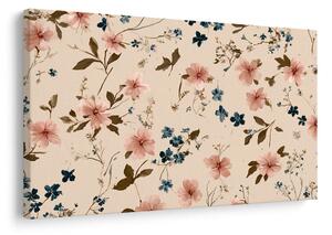 Tablou flori pastelate pe fundal bej