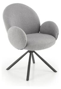 Scaun rotativ K498, gri, stofa/metal, 64x63x90 cm
