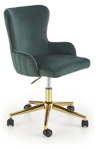 Scaun birou TIMOTEO, verde inchis, stofa catifelata, 55x55x77-85 cm
