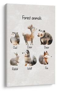 Tablou animale de pădure ilustrate
