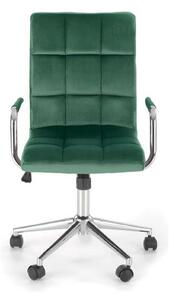 Scaun birou GONZO 4, verde, stofa catifelata, 60x53x93/105 cm
