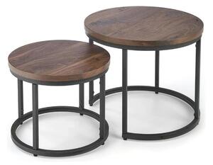 Set 2 masute cafea OREO, nuc/negru
