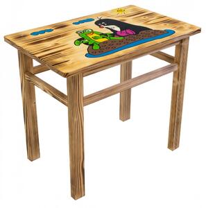 Masă de lemn pentru copii cu model Cârtița