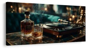 Tablou relaxare cu whisky și vinil