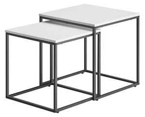Set 2 piese mese de cafea QUADRO, albe