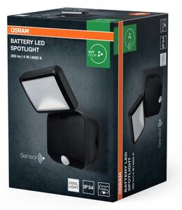 Osram - Proiector LED de perete pentru exterior cu senzor de mișcare BATTERY LED/4W/4xD IP54