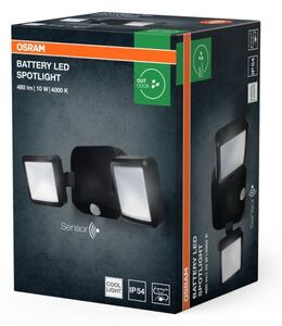 Osram - Proiector LED de perete pentru exterior cu senzor BATTERY 2xLED/5W/4xD IP54