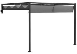 Outsunny Pergolă Grădină Înclinată cu Acoperiș Retractabil 297x397x220 cm Spațiu Relaxare Aer Liber Gri | Aosom Romania