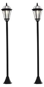 Outsunny Set 2 Lampi Solare de Gradina, Lumini de Exterior Solare cu 2 LED, Aprindere Automata si Durata 6 Ore, Negru | Aosom Romania