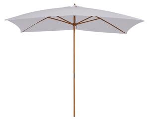 Outsunny Umbrelă de Grădină 2x3m Parasolar Impermeabil din Lemn Lacuit cu Copertină Detașabilă Alb | Aosom Romania