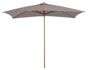 Outsunny Umbrelă de Grădină 2x3m Parasolar Impermeabil din Lemn Lacuit cu Copertină Detașabilă Gri | Aosom Romania