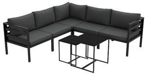 Outsunny Set de Mobilier de Gradina din 7 Piese cu Canapea de Colt, Masa de Cafea, Set de Mobilier Sectional, Gri | Aosom Romania