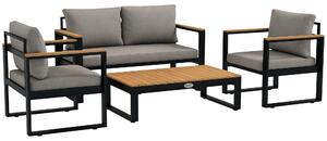 Outsunny Set din 4 piese de mobilier pentru gradina cu canapea pe | Aosom Romania