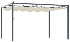 Outsunny Pergolă cu Lumini LED și 12 Orificii de Drenaj, 400x300x230 cm, Alb Crem | Aosom Romania