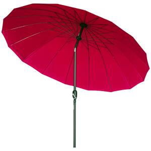 Outsunny Umbrelă de Grădină Înclinabilă cu Manivelă și 18 Spițe din Metal și Poliester, Ø250x240 cm, Roșu | Aosom Romania