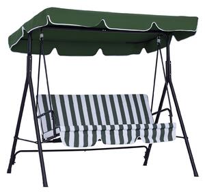 Outsunny Leagăn de Grădină cu 3 Locuri și Parasolar Basculant, 172×110×153 cm, Verde | Aosom Romania