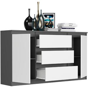 Comoda spațioasă R-140-S3 - diferite variante de culoare antracit mix alb