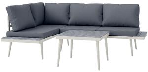 Outsunny Set Mobilier de Grădină din 3 Piese cu 2 Canapele cu Spătar Reglabil în 5 Poziții și Măsuță, 139x63x65 cm, Gri | Aosom Romania